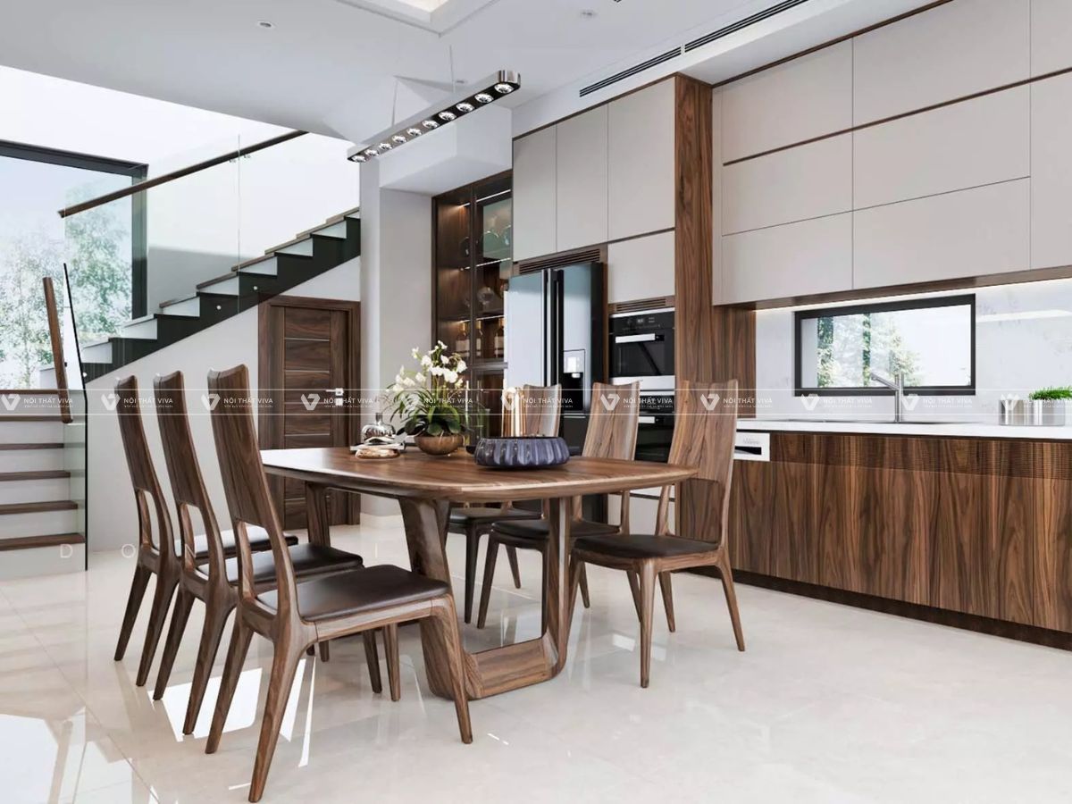 Top 10+ mẫu bàn ăn gỗ óc chó cao cấp, đẹp ấn tượng cho phòng ăn