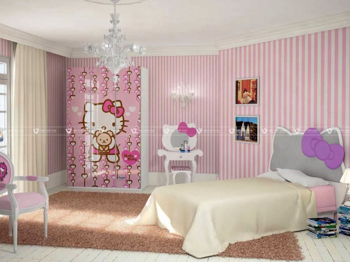25+ mẫu giường hello kitty cho bé xinh xắn, dễ thương nhất 