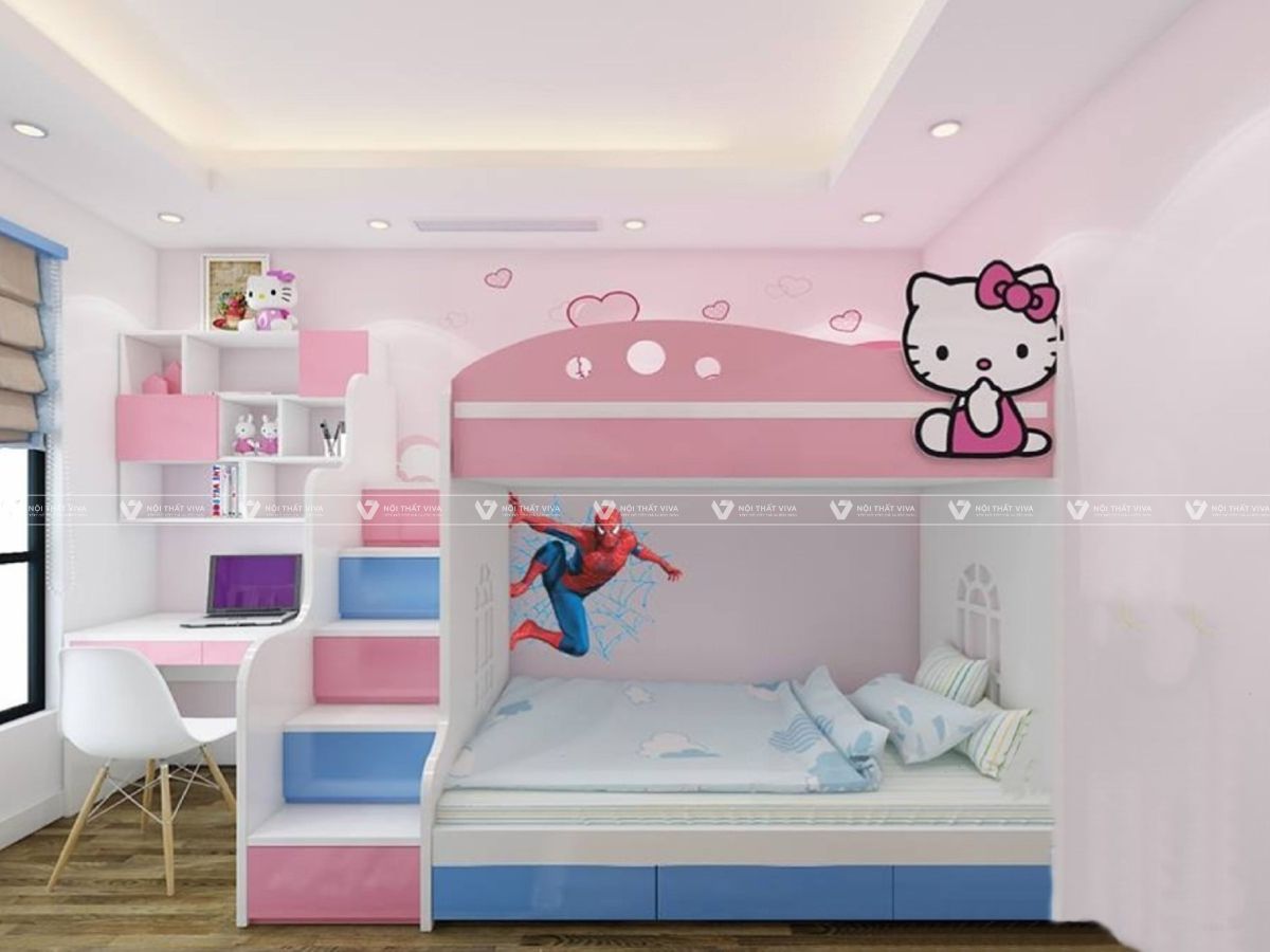 25+ mẫu giường hello kitty cho bé xinh xắn, dễ thương nhất 