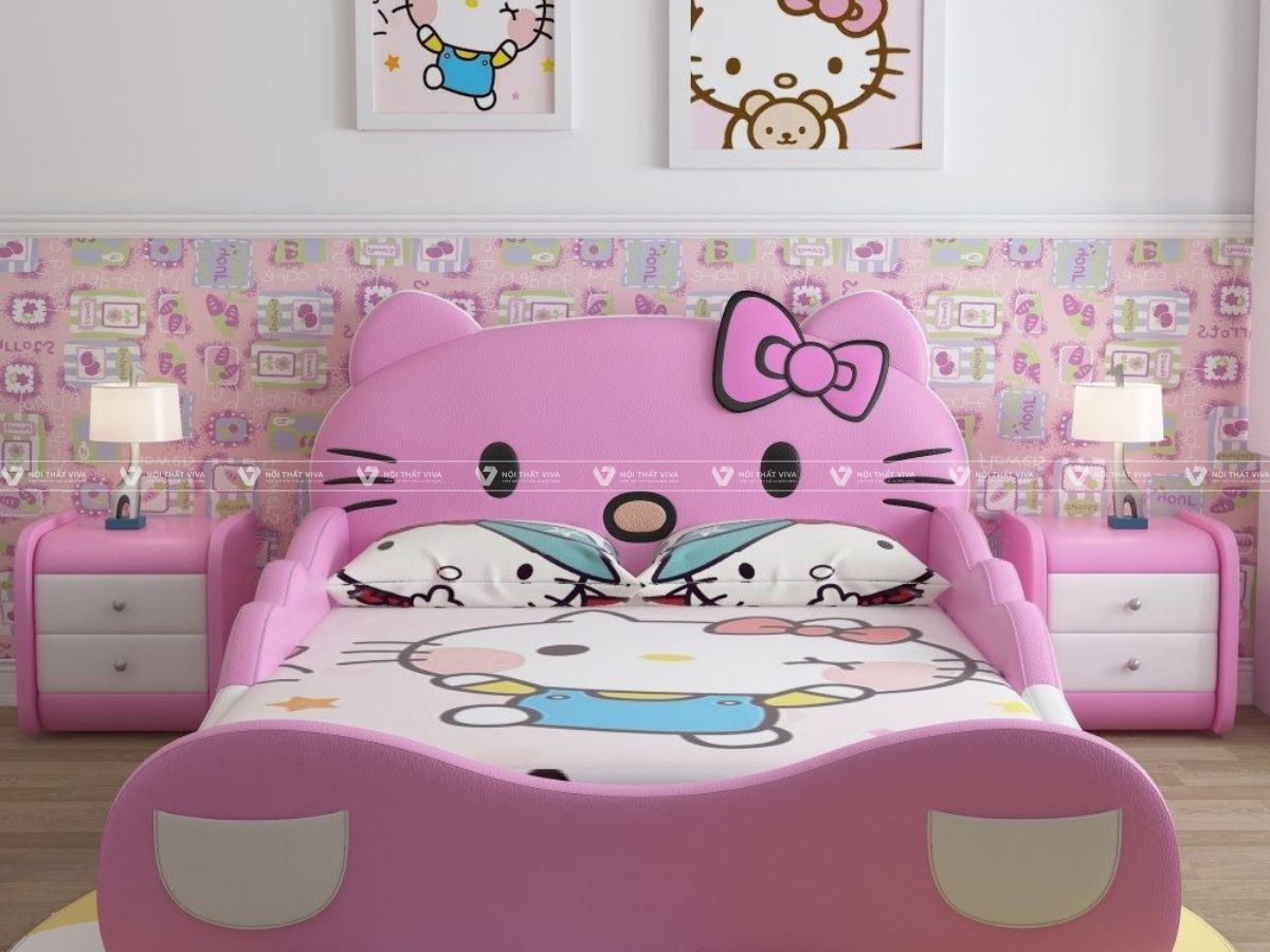 25+ mẫu giường hello kitty cho bé xinh xắn, dễ thương nhất 