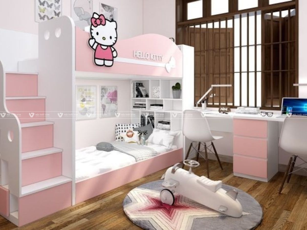 25+ mẫu giường hello kitty cho bé xinh xắn, dễ thương nhất 