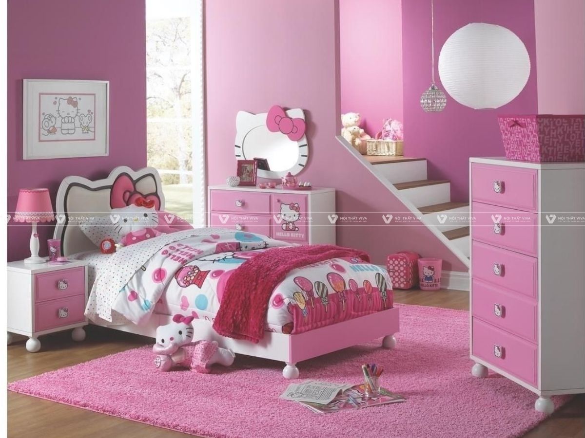 25+ mẫu giường hello kitty cho bé xinh xắn, dễ thương nhất 