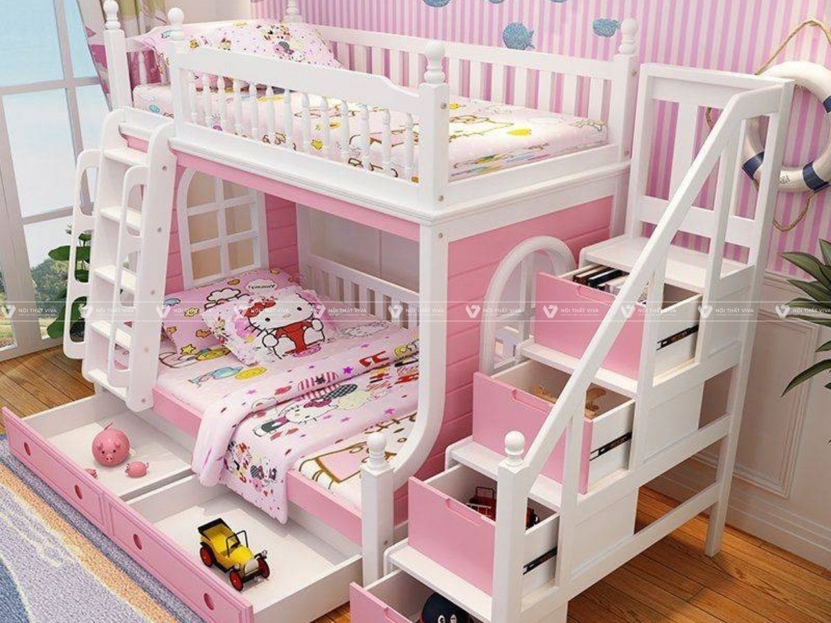 25+ mẫu giường hello kitty cho bé xinh xắn, dễ thương nhất 