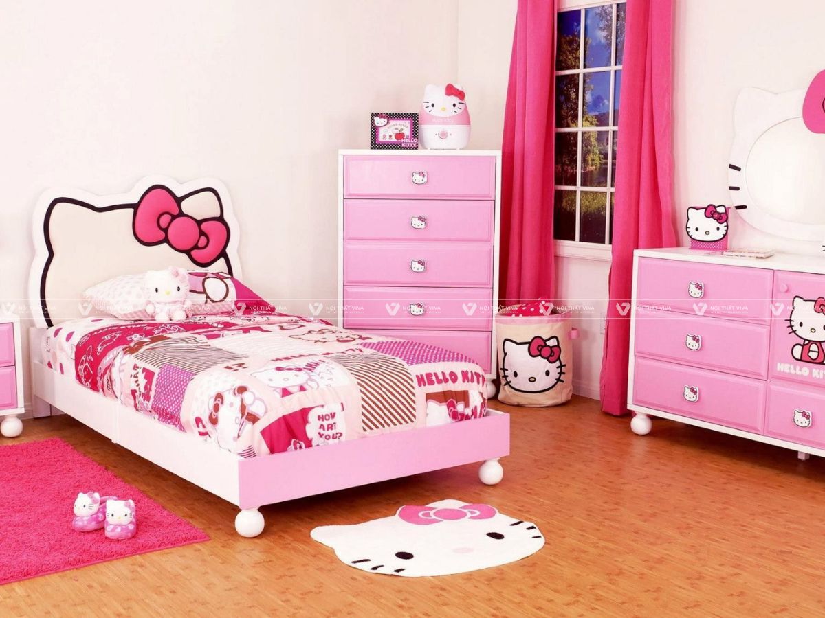 25+ mẫu giường hello kitty cho bé xinh xắn, dễ thương nhất 