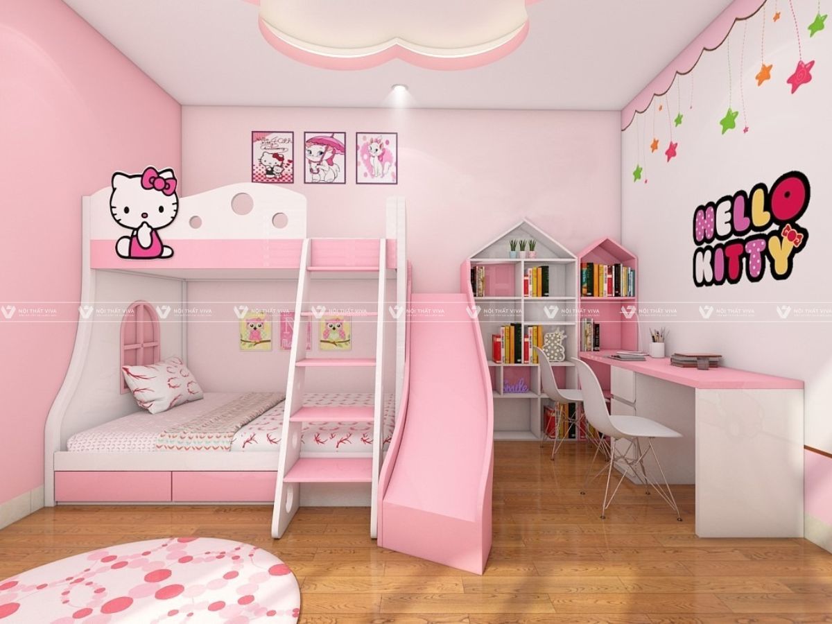 25+ mẫu giường hello kitty cho bé xinh xắn, dễ thương nhất 