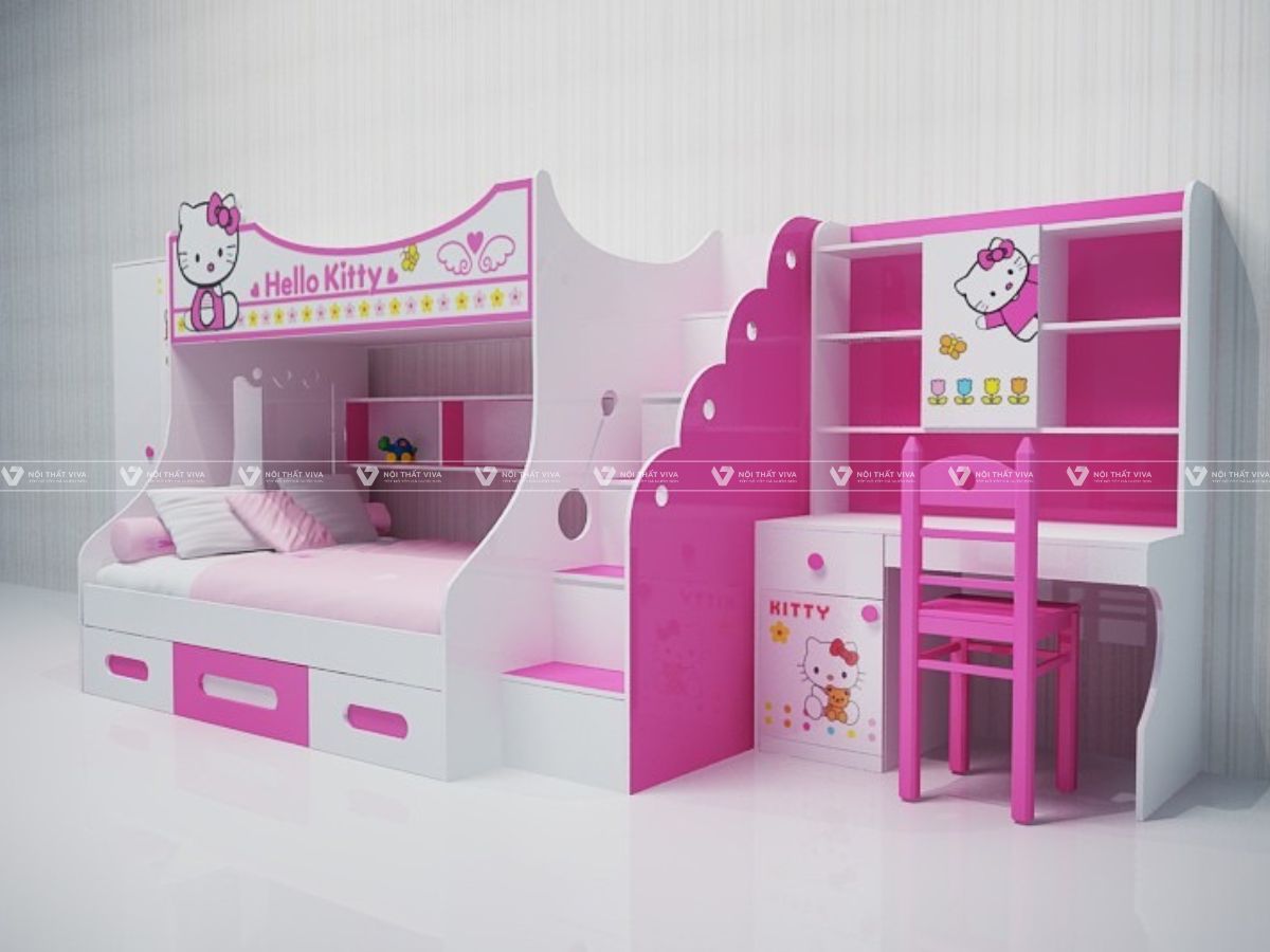 25+ mẫu giường hello kitty cho bé xinh xắn, dễ thương nhất 
