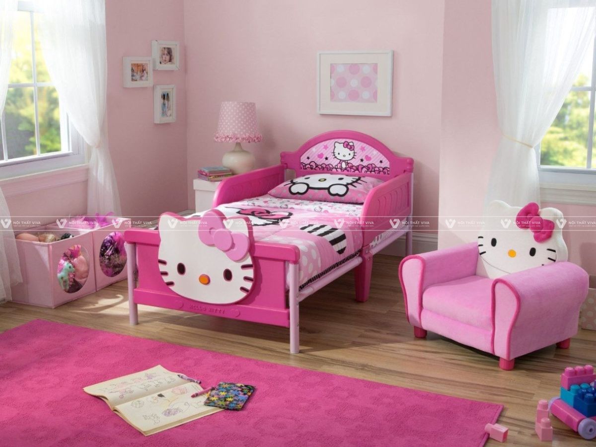25+ mẫu giường hello kitty cho bé xinh xắn, dễ thương nhất 
