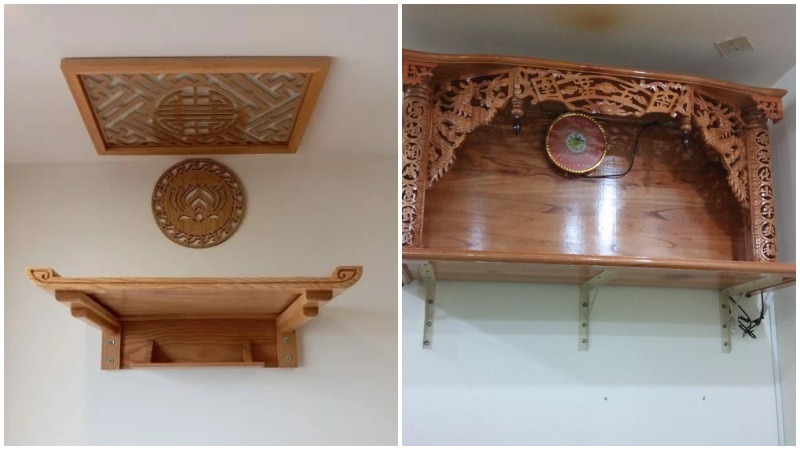 28+ Mẫu b&agrave;n thờ treo tường ph&ograve;ng kh&aacute;ch đẹp, sang trọng, chuẩn phong thủy 