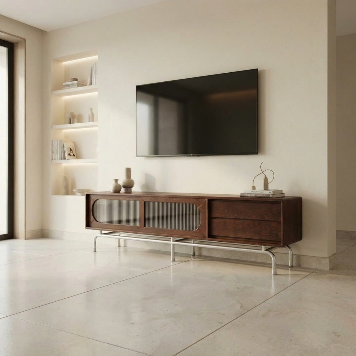 5 Cách sắp xếp và trang trí kệ tivi phòng khách gọn gàng, thẩm mỹ 5 Cách sắp xếp và trang trí kệ tivi phòng khách gọn gàng, thẩm mỹ