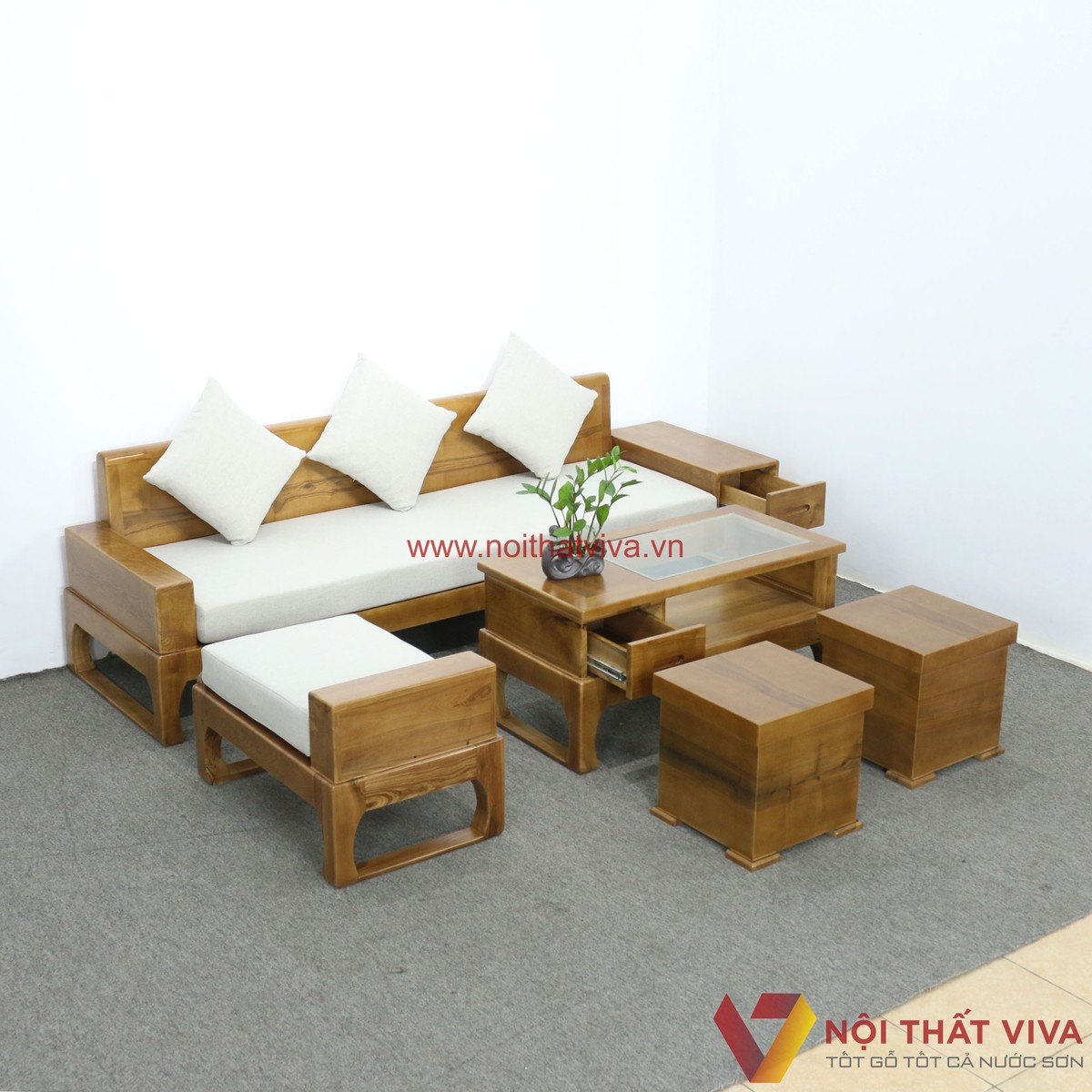 5++ Sofa gỗ sồi 5 món đẹp, sang trọng và được ưa chuộng nhất 