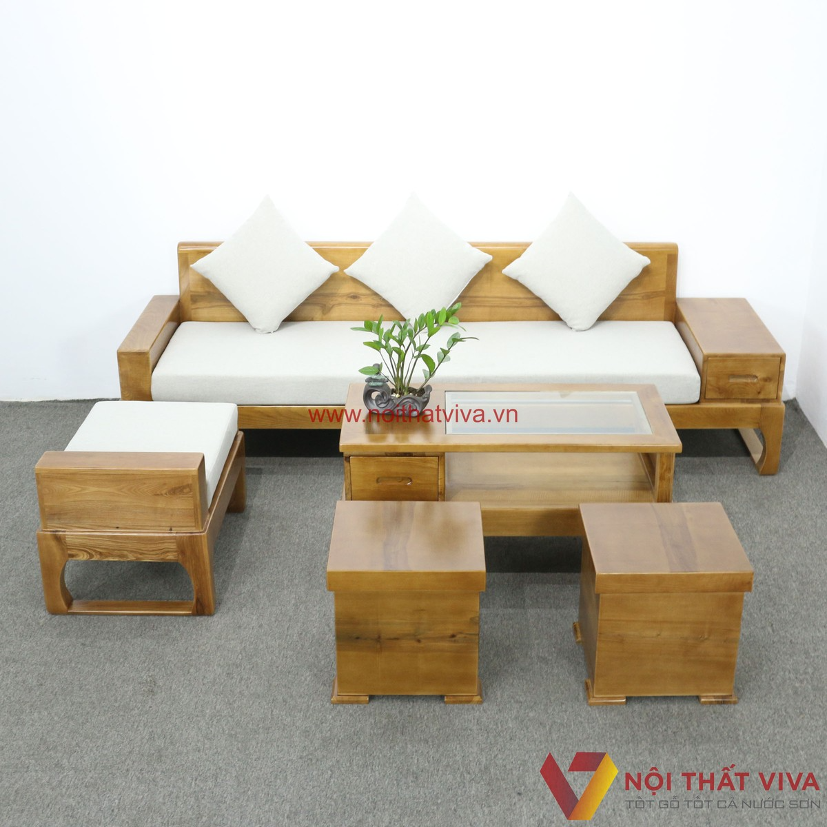 5++ Sofa gỗ sồi 5 món đẹp, sang trọng và được ưa chuộng nhất 