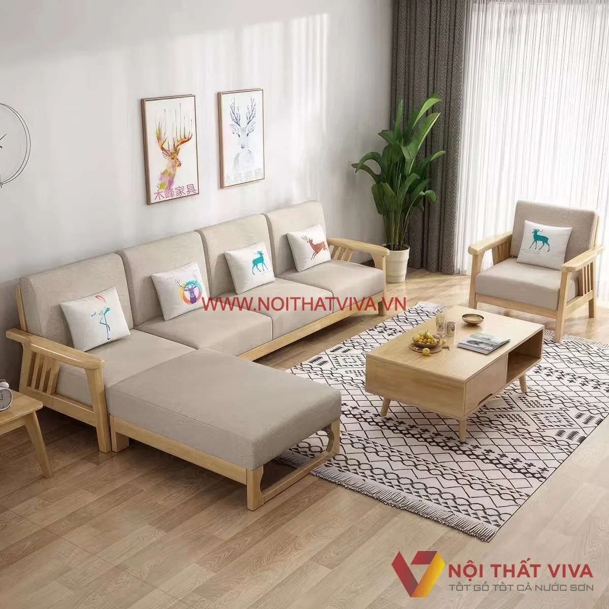 6+ Mẫu sofa gỗ chữ L đẹp, hiện đại, bán chạy nhất tại TP.HCM