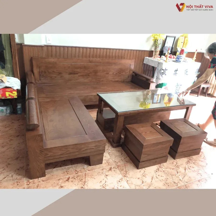 6+ Mẫu sofa gỗ chữ L đẹp, hiện đại, bán chạy nhất tại TP.HCM