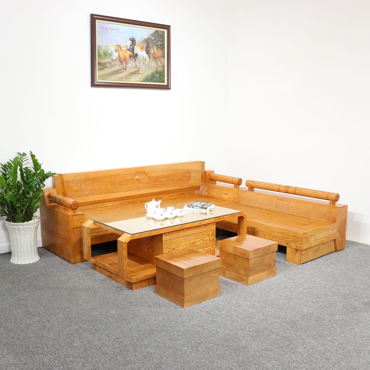 6+ Mẫu sofa gỗ chữ L đẹp, hiện đại, bán chạy nhất tại TP.HCM