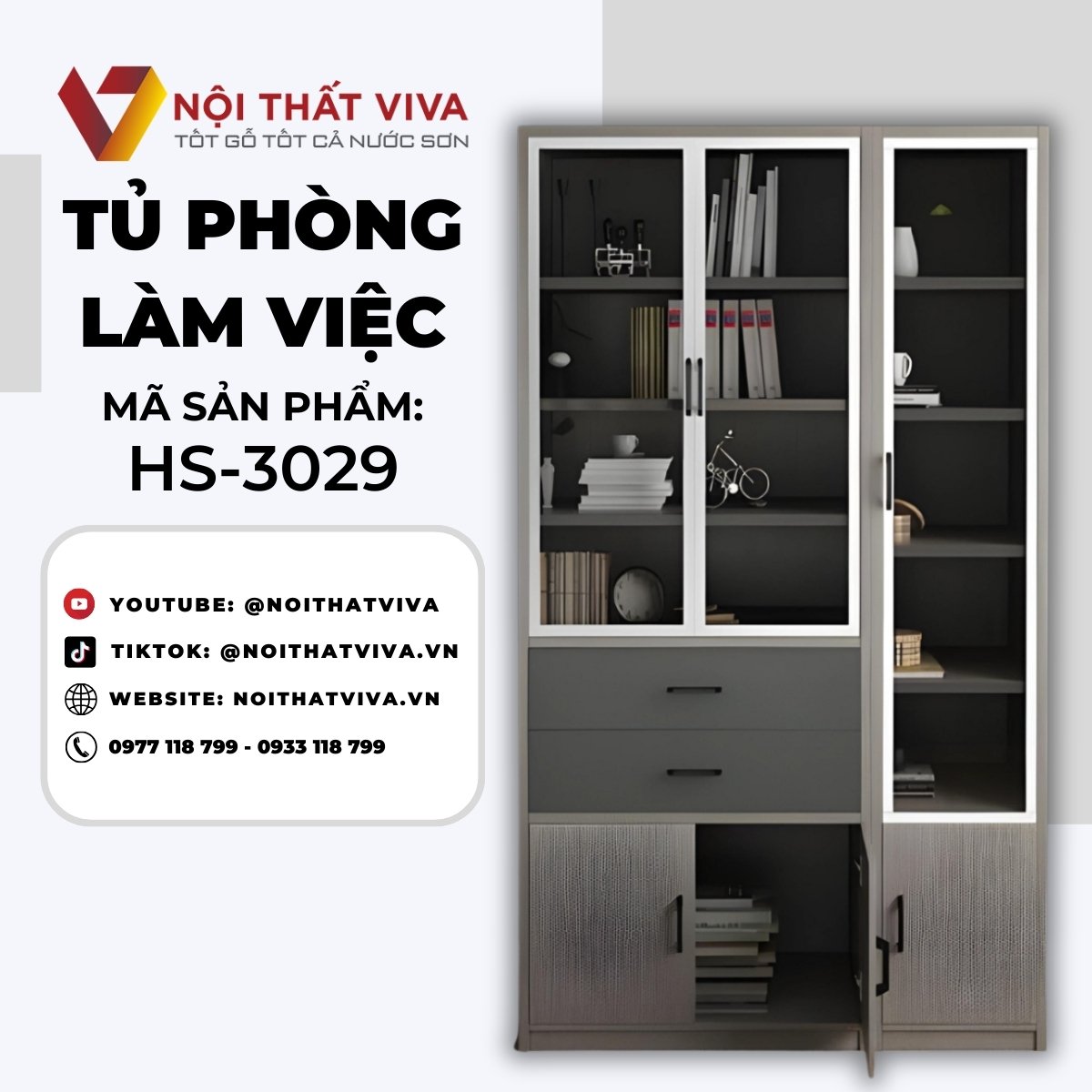 Tủ Phòng Làm Việc Gỗ Công Nghiệp Thiết Kế Hiện Đại