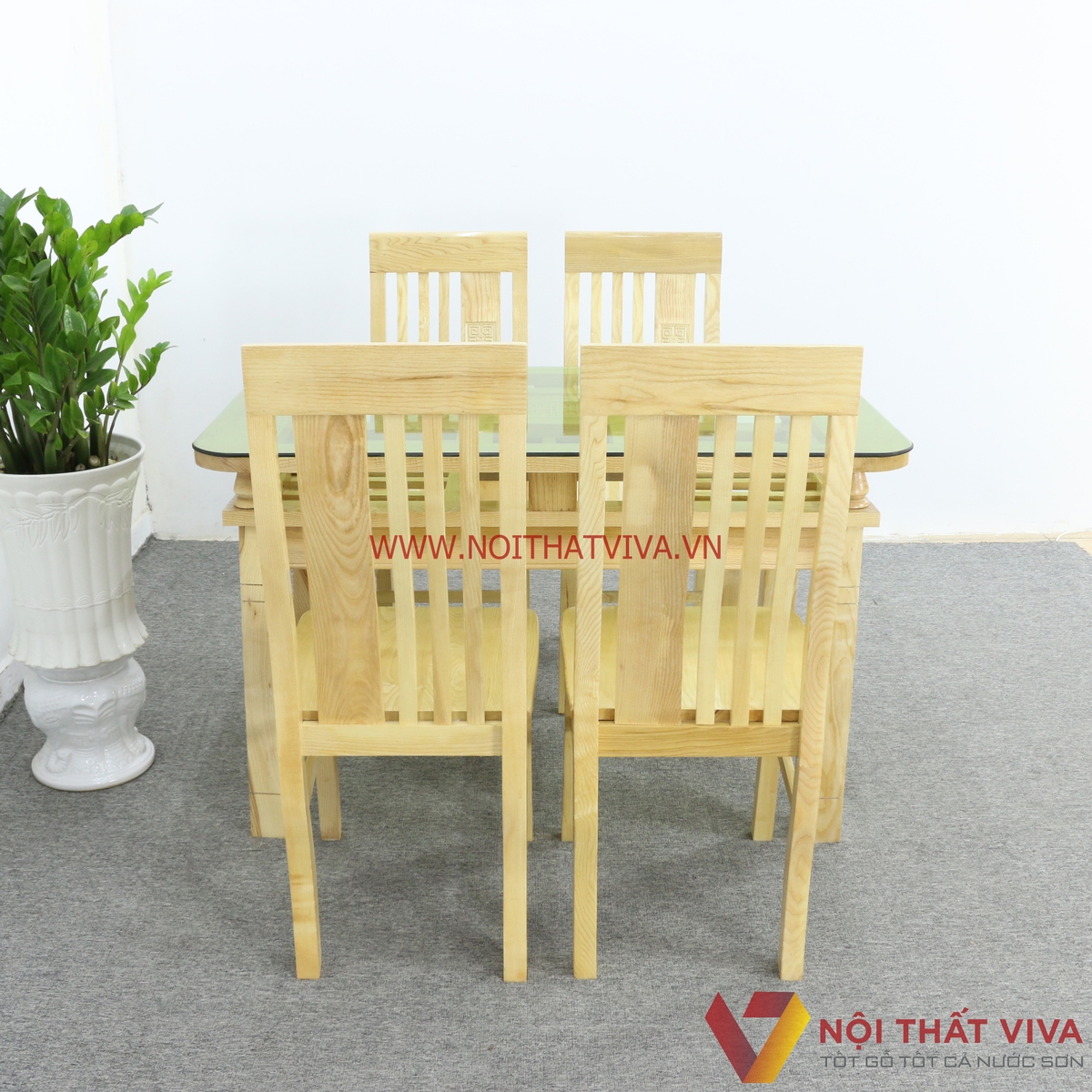 bộ bàn ăn 4 ghế gỗ sồi