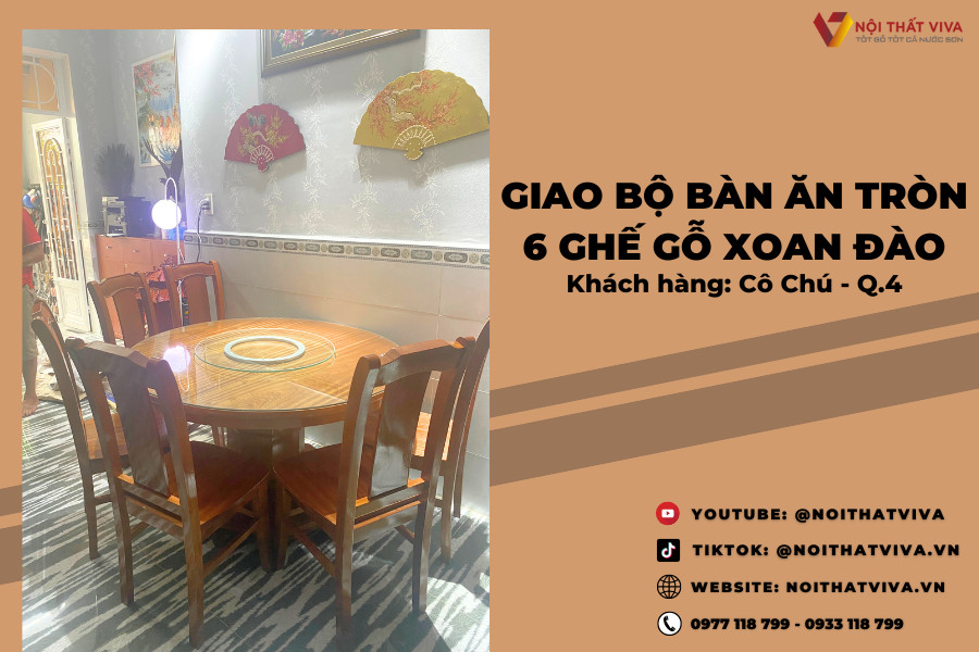 Bàn ăn tròn gỗ xoan đào - Sự tinh tế và tiện nghi cho không gian ẩm thực