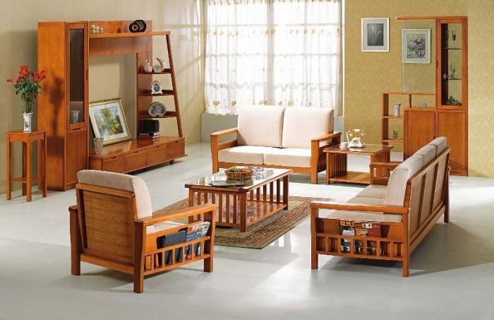 Sofa gỗ cho phòng khách nhỏ hẹp