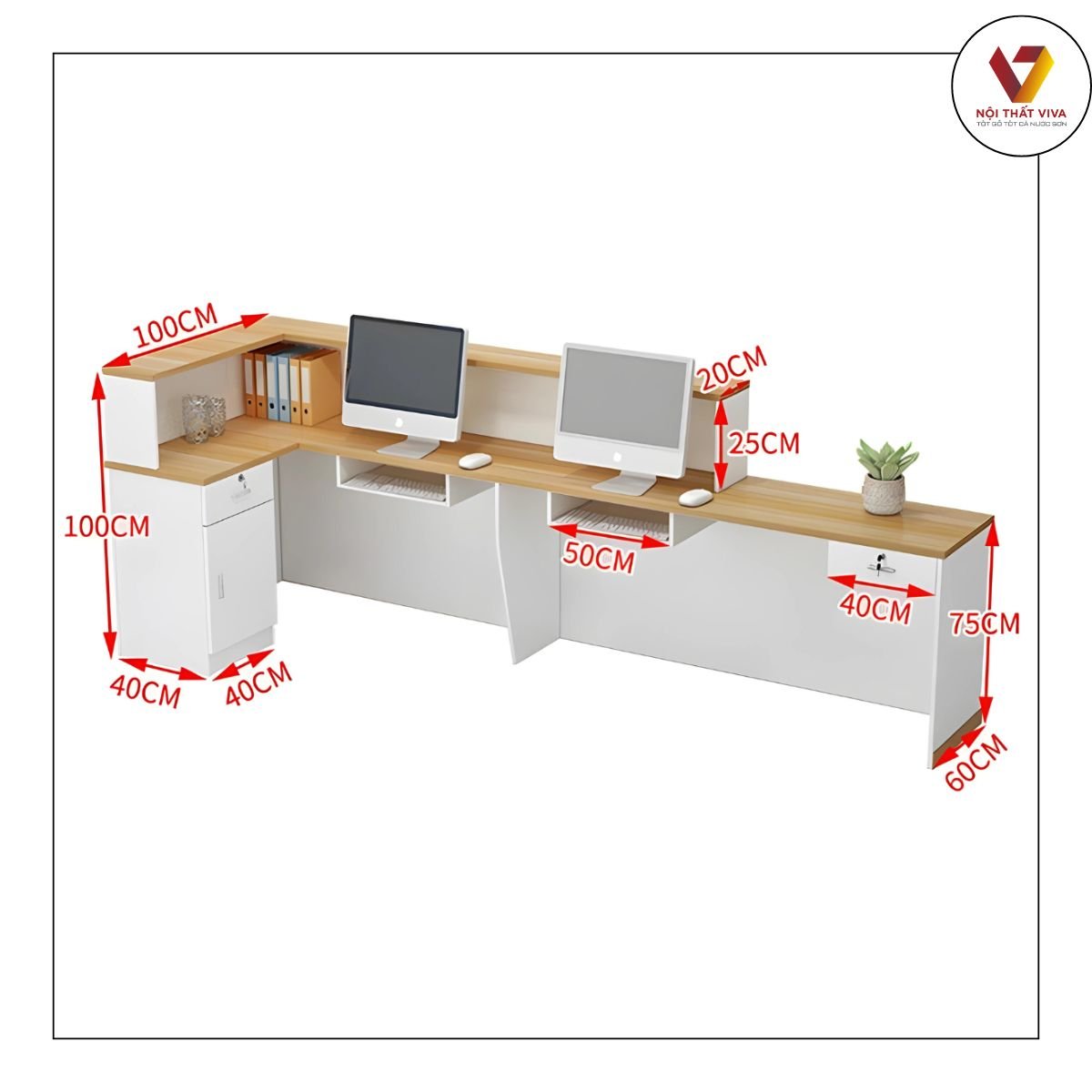 Bàn Lễ Tân Khách Sạn Gỗ Công Nghiệp Thiết Kế Phong Cách Hiện Đại