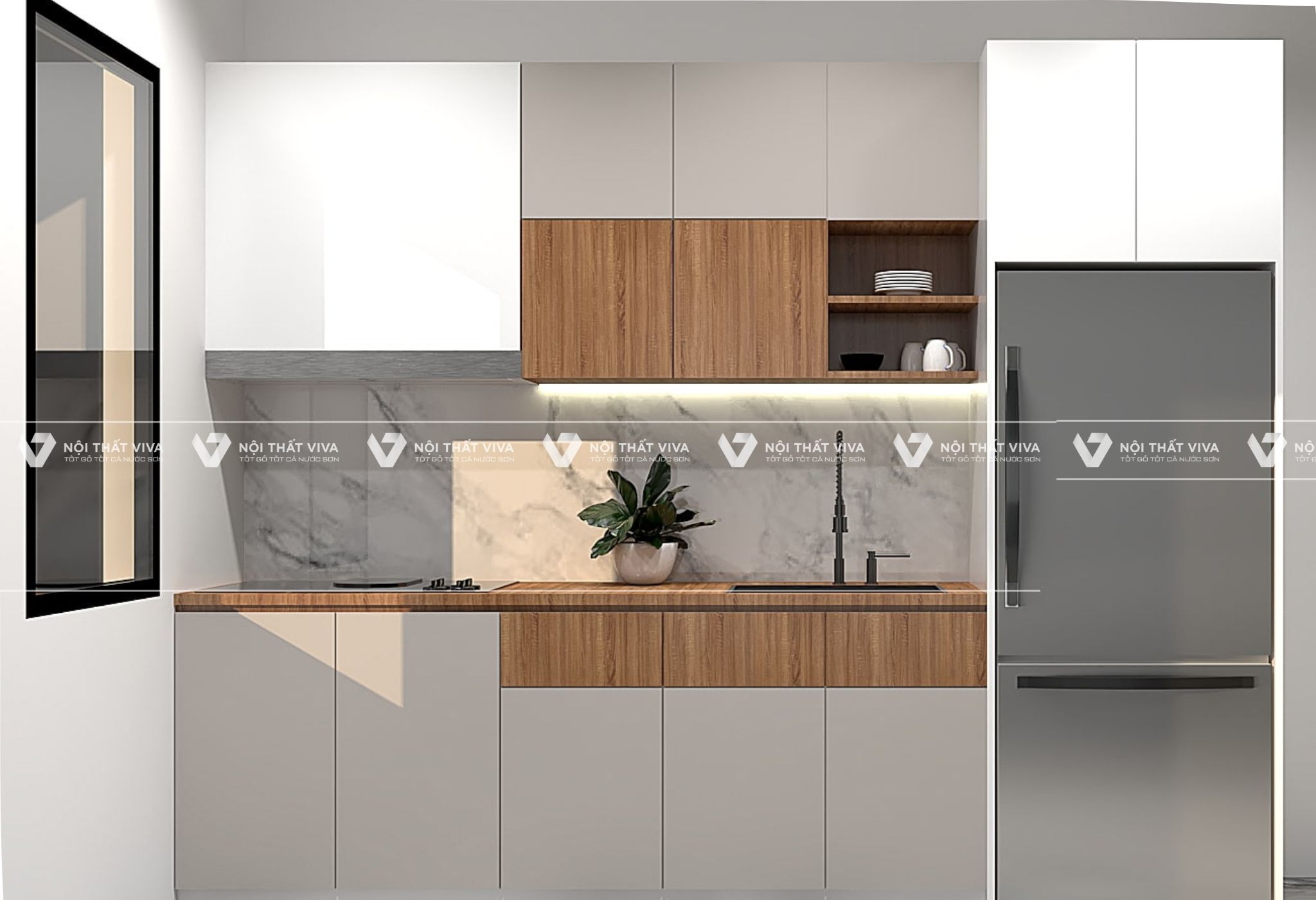 Top 10 mẫu tủ bếp acrylic chữ I đẹp, hiện đại, tiện nghi nhất hiện nay