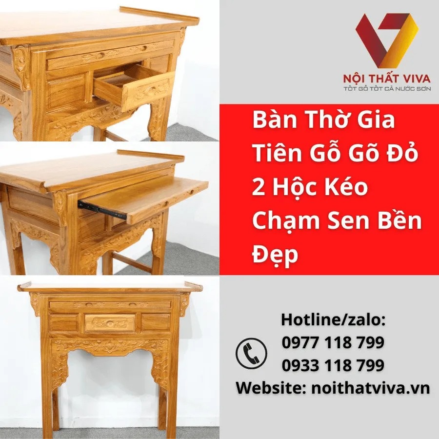 Bàn thờ tổ tiên nên chọn kích thước nào? Gợi ý mẫu đẹp, hợp xu hướng 