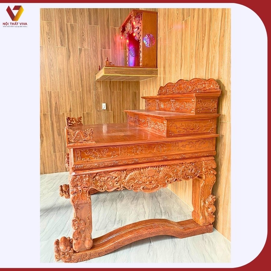 Bàn thờ tổ tiên nên chọn kích thước nào? Gợi ý mẫu đẹp, hợp xu hướng 