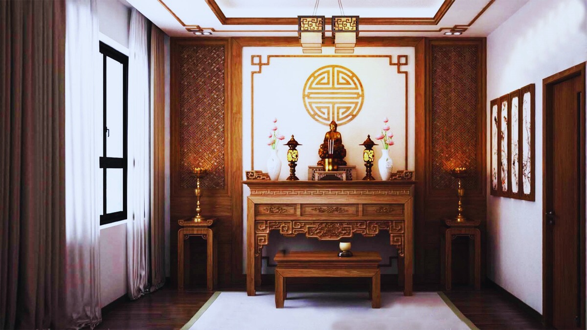 Bàn thờ tổ tiên nên chọn kích thước nào? Gợi ý mẫu đẹp, hợp xu hướng 