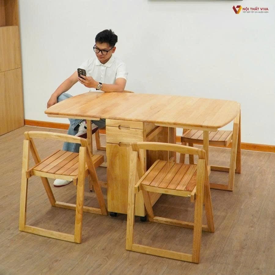 Bộ b&agrave;n ăn gỗ 4 ghế gi&aacute; rẻ - Lựa chọn ho&agrave;n hảo cho gia đ&igrave;nh &iacute;t th&agrave;nh vi&ecirc;n