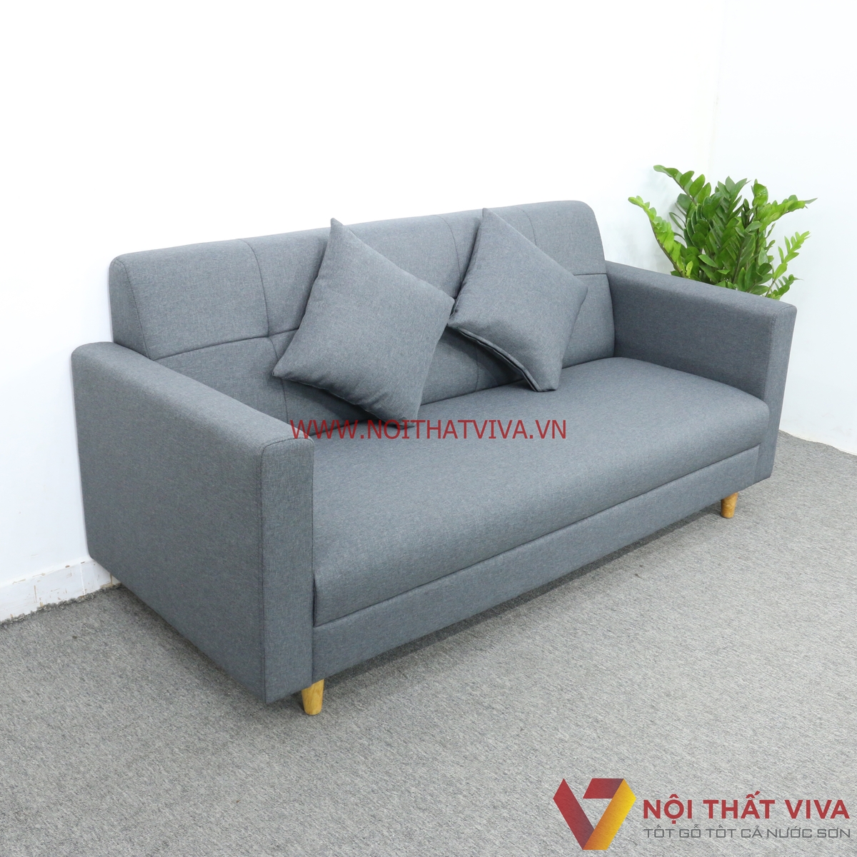 Bộ Bàn Ghế Sofa Mini Nệm Bọc Nỉ Màu Xám 6 Món Gọn Đẹp Hiện Đại Giá Rẻ