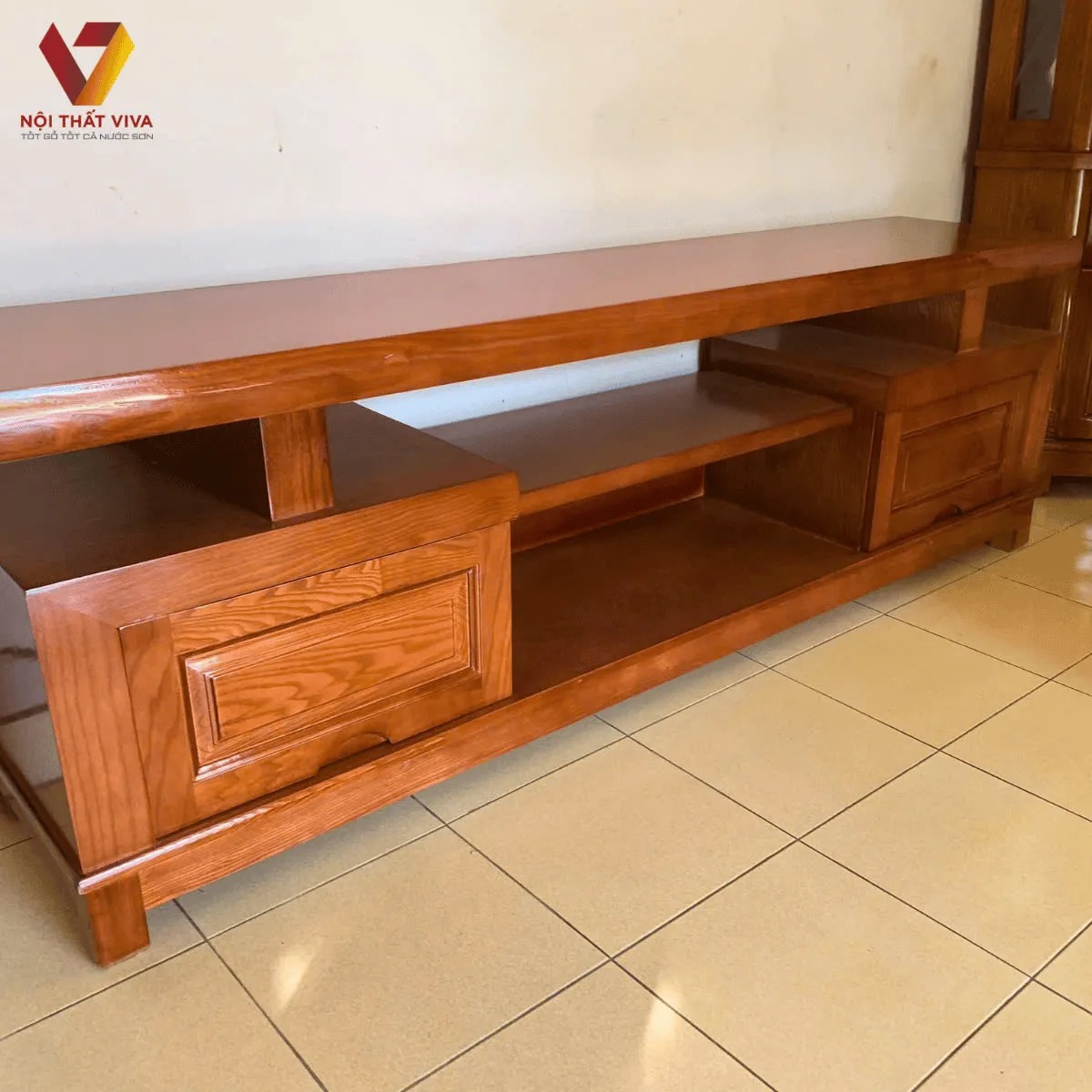 Bộ sưu tập kệ tivi gỗ xoan đào đẹp, bền chắc, giá rẻ tại Nội thất Viva