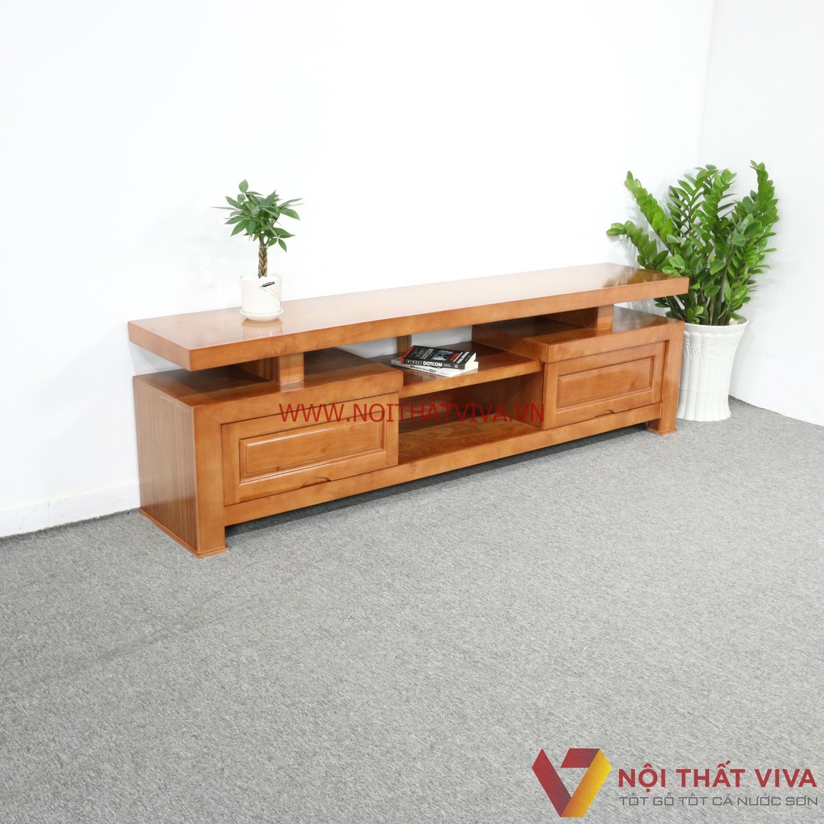 Bộ sưu tập kệ tivi gỗ xoan đào đẹp, bền chắc, giá rẻ tại Nội thất Viva