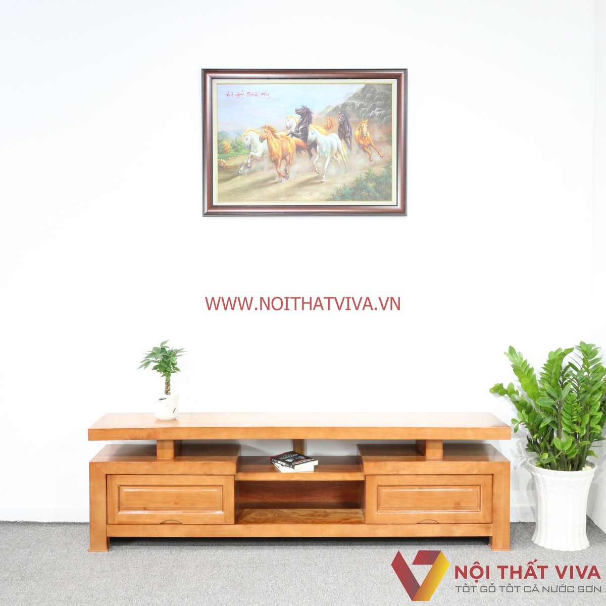 Bộ sưu tập kệ tivi gỗ xoan đào đẹp, bền chắc, giá rẻ tại Nội thất Viva