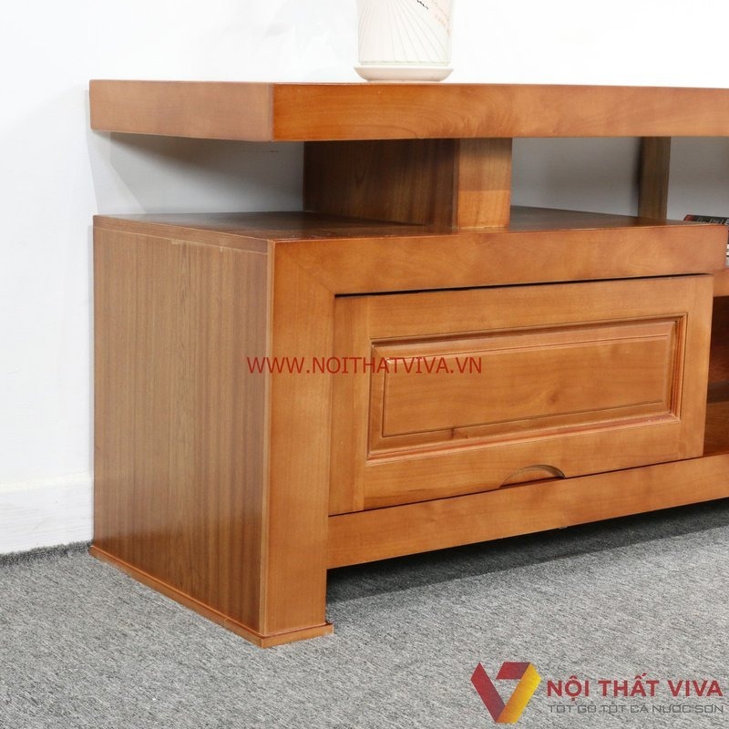 Bộ sưu tập kệ tivi gỗ xoan đào đẹp, bền chắc, giá rẻ tại Nội thất Viva
