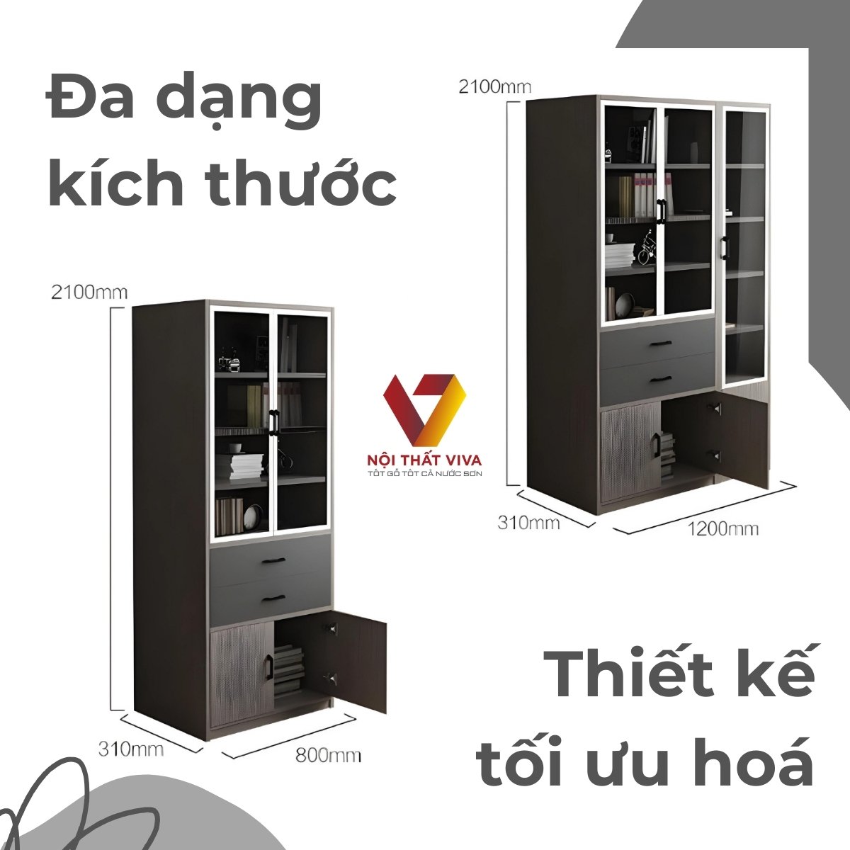 Tủ Phòng Làm Việc Gỗ Công Nghiệp Thiết Kế Hiện Đại