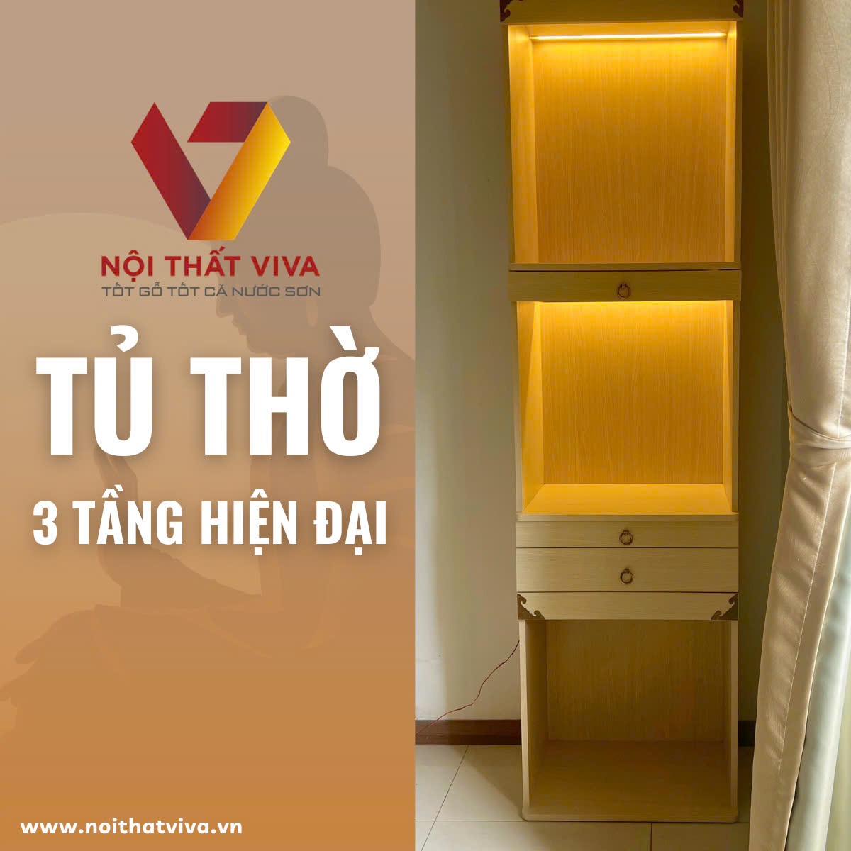 Cách chọn tủ thờ 3 tầng chuẩn phong thủy vừa đẹp, vừa hiện đại