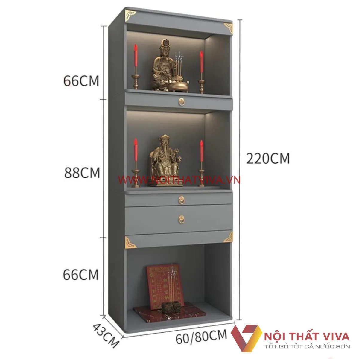 Cách chọn tủ thờ 3 tầng chuẩn phong thủy vừa đẹp, vừa hiện đại