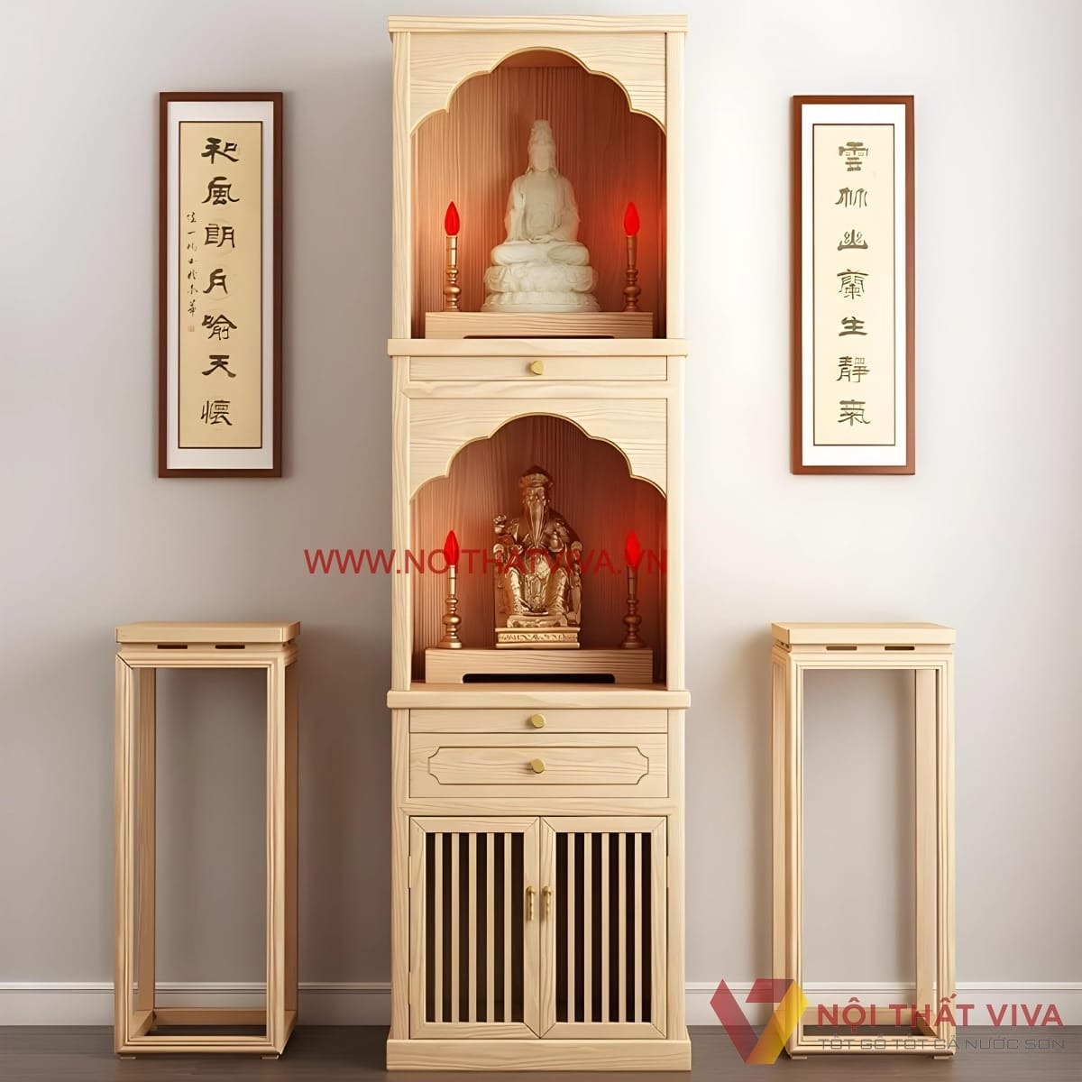 Cách chọn tủ thờ 3 tầng chuẩn phong thủy vừa đẹp, vừa hiện đại