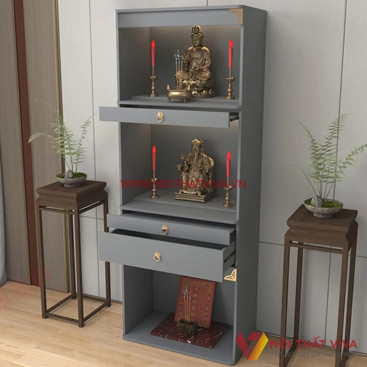 Cách chọn tủ thờ 3 tầng chuẩn phong thủy vừa đẹp, vừa hiện đại