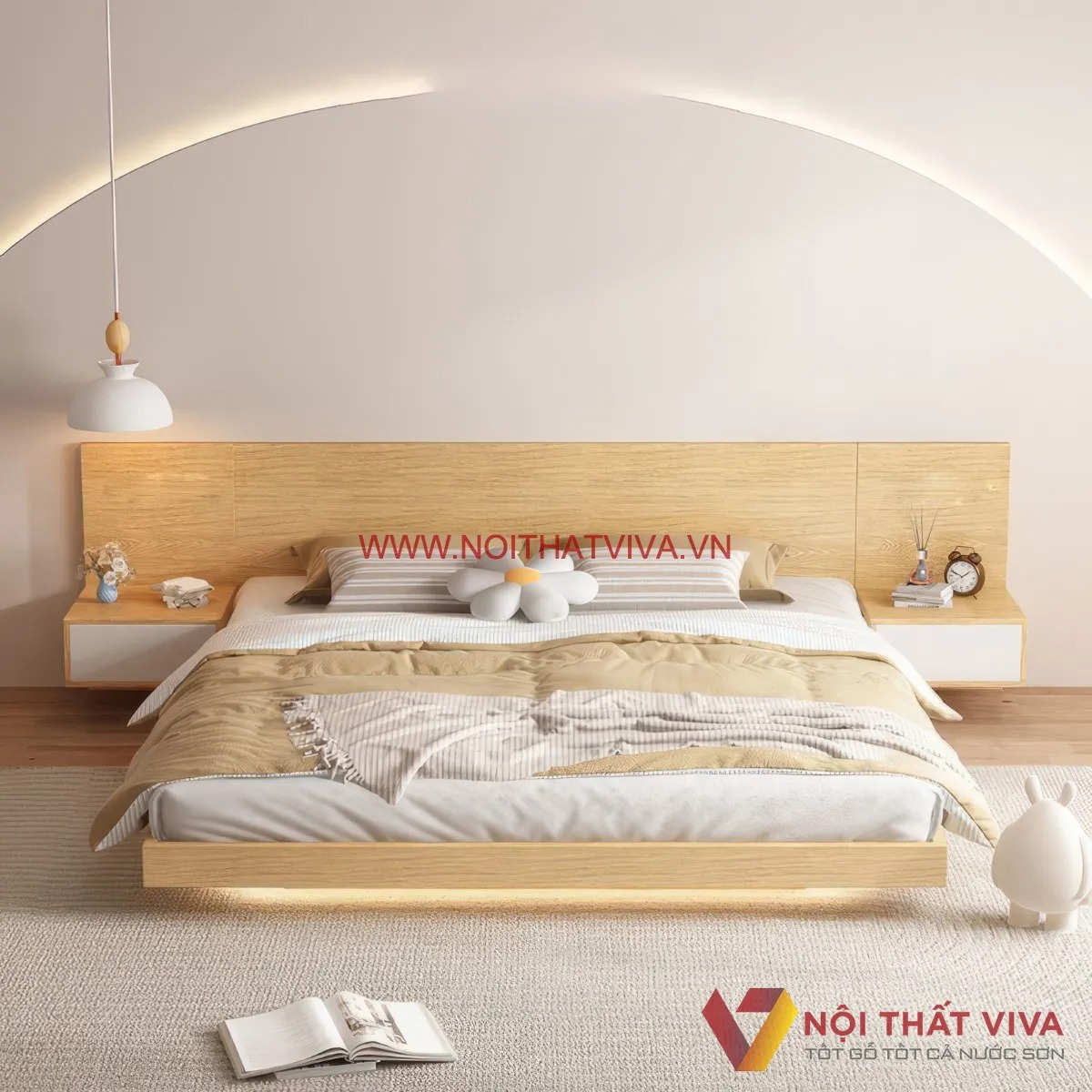 Điểm danh loạt giường ngủ kiểu Nhật 1m8 đáng sở hữu tại Nội thất Viva