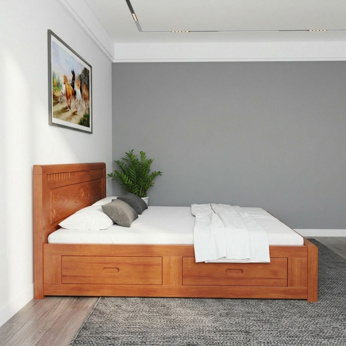 Giường ngủ gỗ sồi Nga: mẫu đẹp, giường sồi nga c&oacute; ngăn k&eacute;o v&agrave; gi&aacute; mới nhất