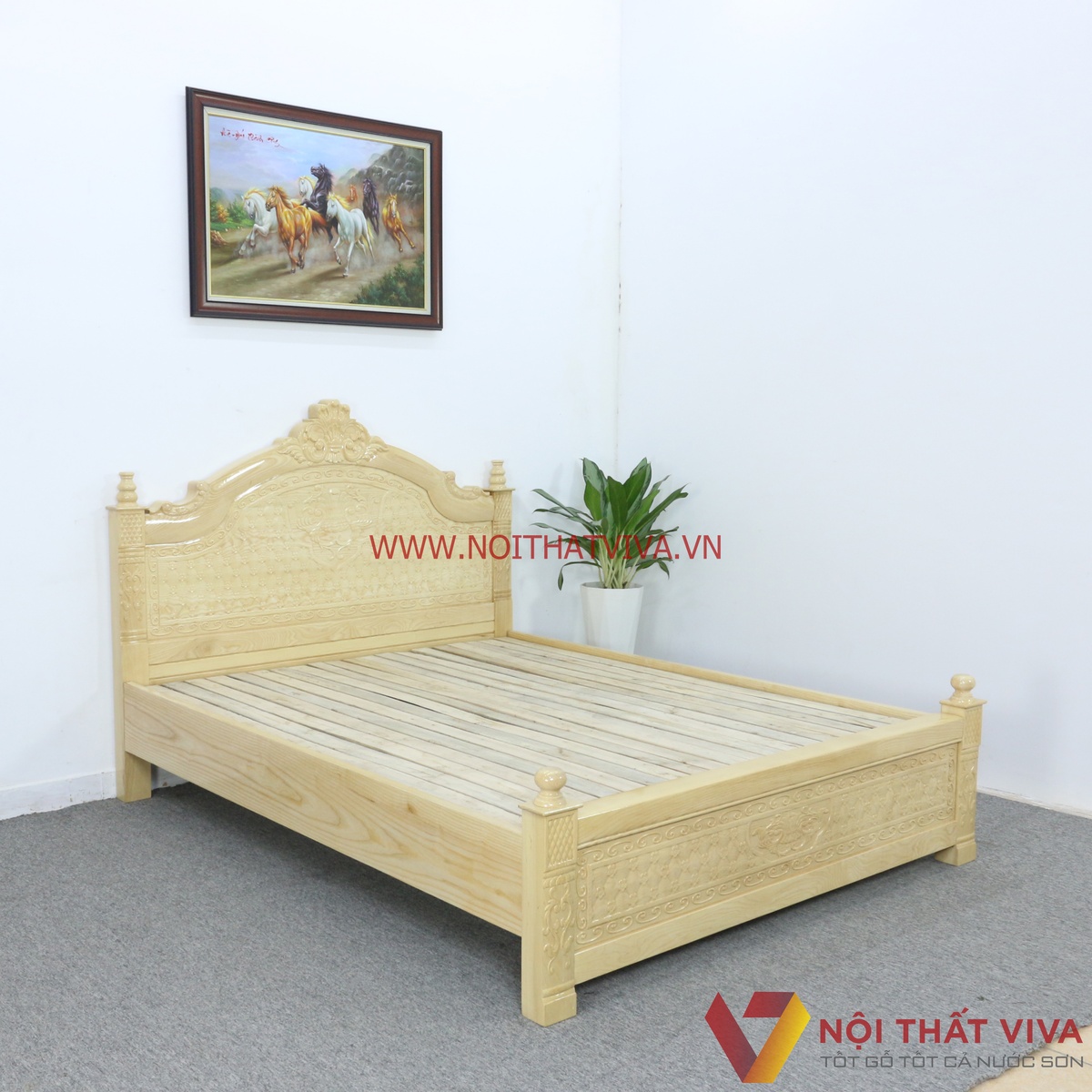 giường ngủ 1m8x2m gỗ sồi
