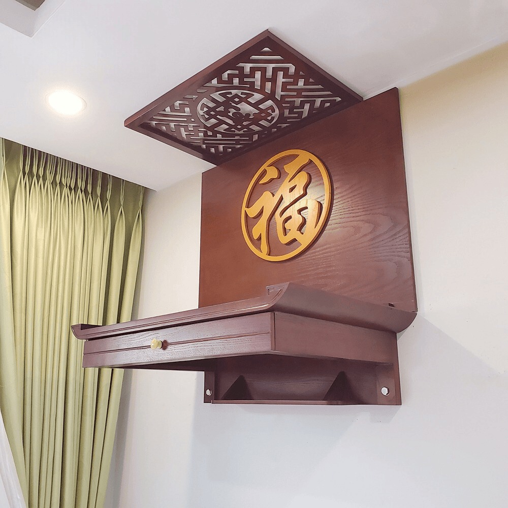 Có nên dùng bàn thờ treo tường gỗ mít? Gợi ý các mẫu đẹp, chất lượng cao