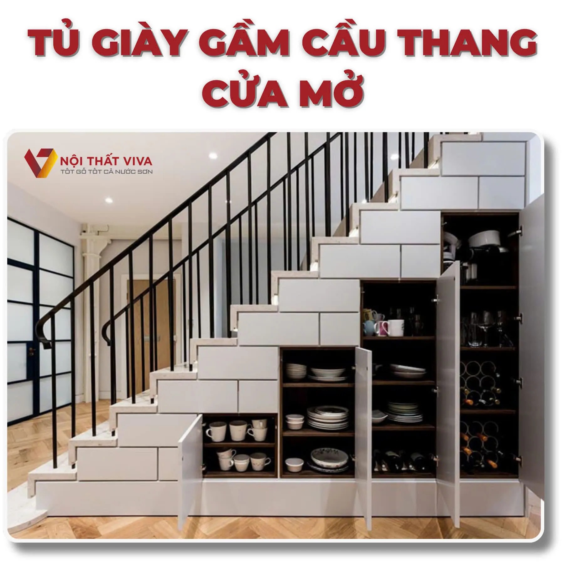 Có nên làm tủ giày dưới gầm cầu thang không? Gợi ý mẫu đẹp nhất hiện nay