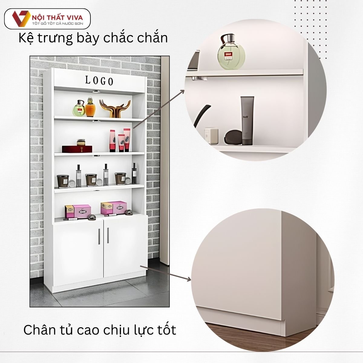 Combo 3 Tủ Mỹ Phẩm Đẹp Chất Liệu Gỗ Công Nghiệp MDF Sơn Trắng Hiện Đại