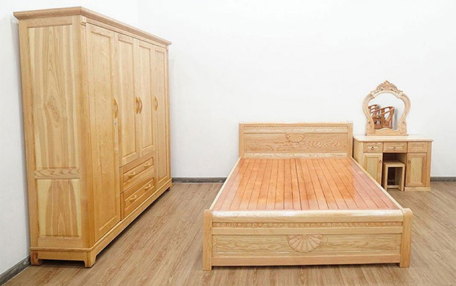 combo nội thất phòng ngủ gỗ tự nhiên