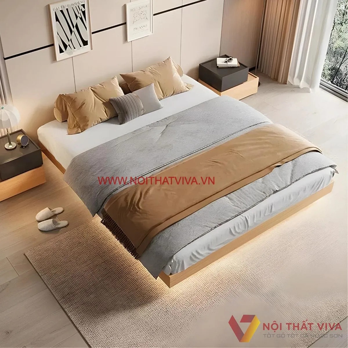 Điểm danh loạt giường ngủ kiểu Nhật 1m8 đáng sở hữu tại Nội thất Viva