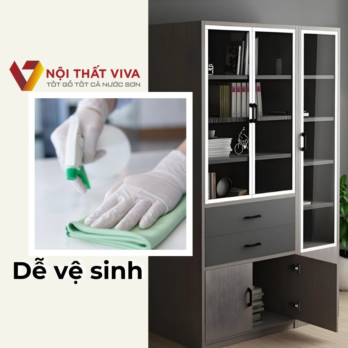 Tủ Phòng Làm Việc Gỗ Công Nghiệp Thiết Kế Hiện Đại