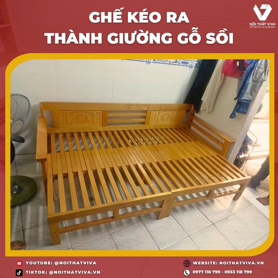 Ghế Gỗ Kéo Ra Thành Giường - Thiết Kế Đẹp, Tiết Kiệm Không Gian