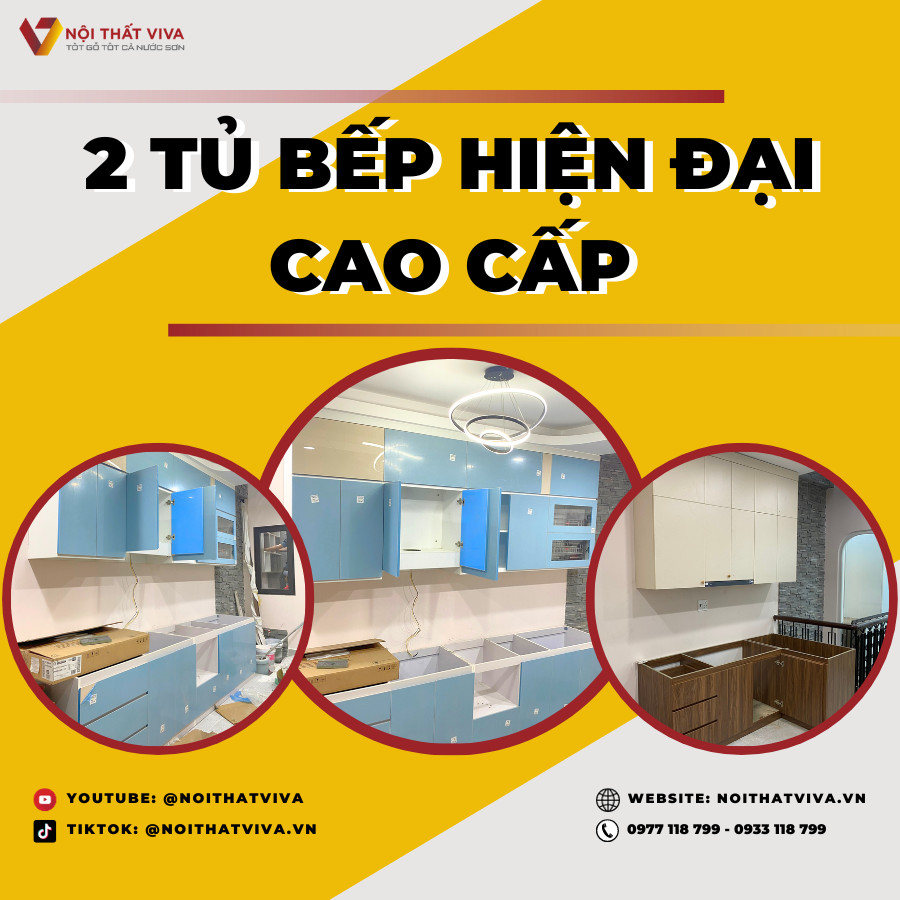 Giao Lắp 4 Tủ Bếp Gỗ Công Nghiệp Hiện Đại Sang Trọng Và Cao Cấp