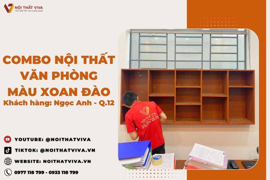 Giao Lắp Bàn Ghế Nội Thất Văn Phòng Màu Xoan Đào "Chị Ngọc Anh - Quận 12"